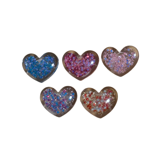 3D Glitter Heart Charm